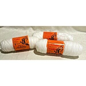 Vintage Pioneer Acrylic Yarn Lot of 3 White Dye Lot 8810 Baby Ombre 4-Ply